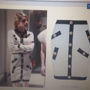 COPY - Boutique Moschino polka dot back & white skirt 8